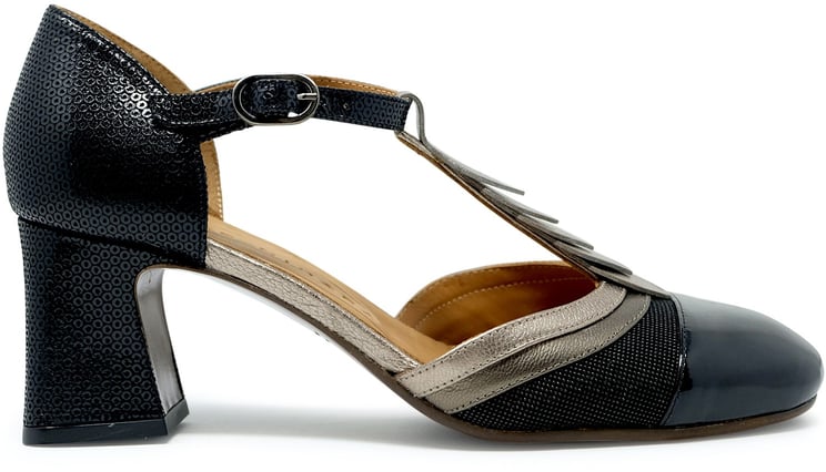 Chie Mihara CHIE MIHARA BLACK BRONZE PATENT/LEATHER FILLY SHOES