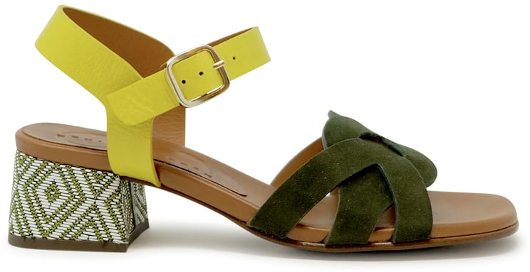 Chie Mihara CHIE MIHARA MULTICOLOR LEATHER/SUEDE QUAURA46 SANDALS