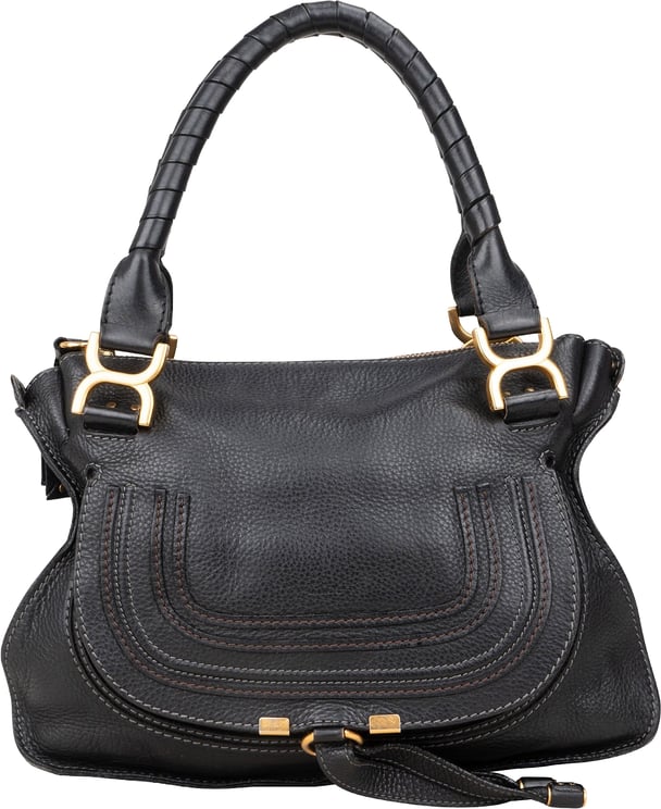 Chloé Chloé Grained Calfskin Leather Medium Marcie Satchel Handbag
