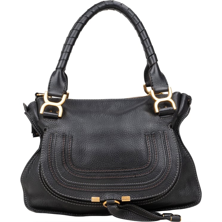 Chloé Chloé Grained Calfskin Leather Medium Marcie Satchel Handbag