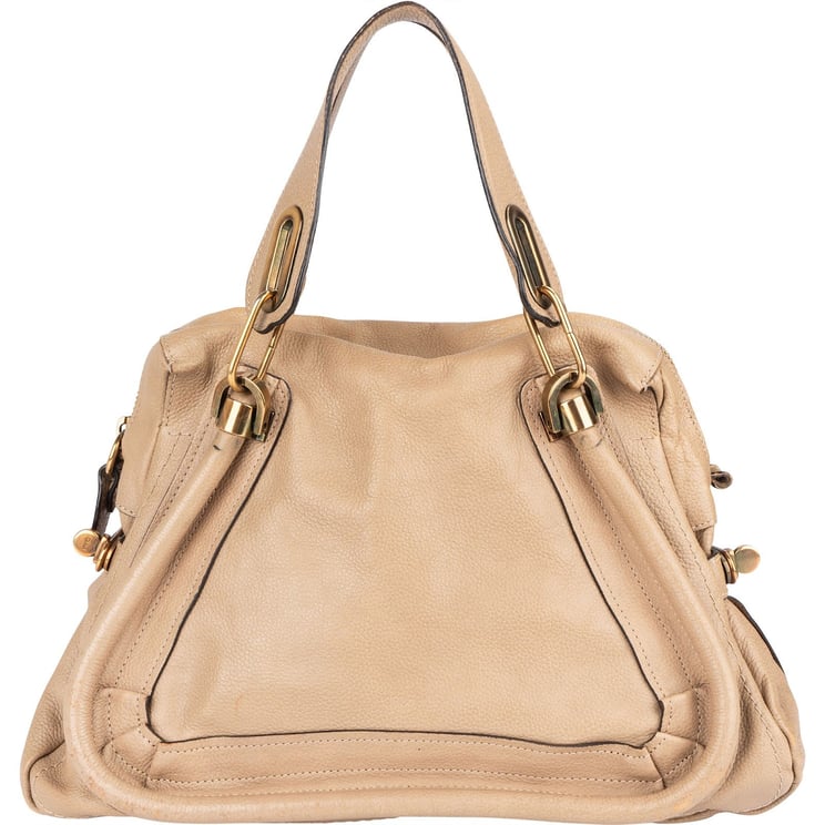 Chloé Chloé Beige Grained Leather Paraty Handbag