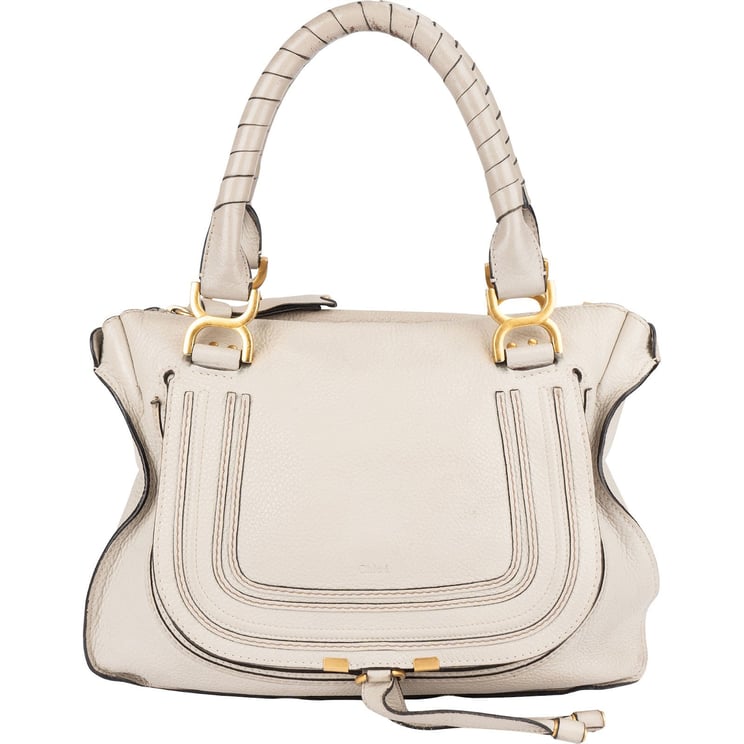 Chloé Chloé Grained Leather Marcie Satchel Handbag