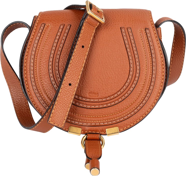 Chloé Chloé Grained Calfskin Leather Small Marcie Saddle Crossbody Bag
