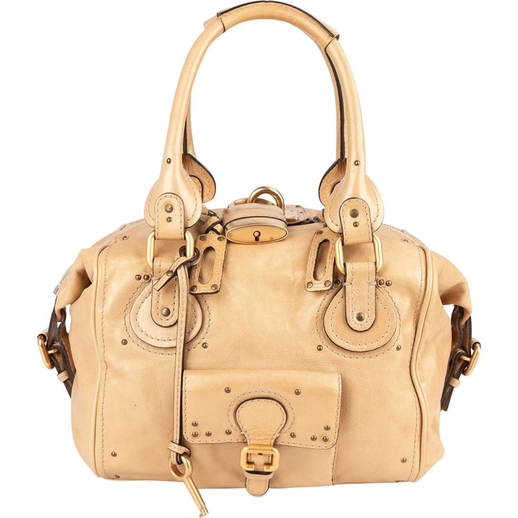 Chloé Chloé Studded Leather Large Paddington Satchel Handbag