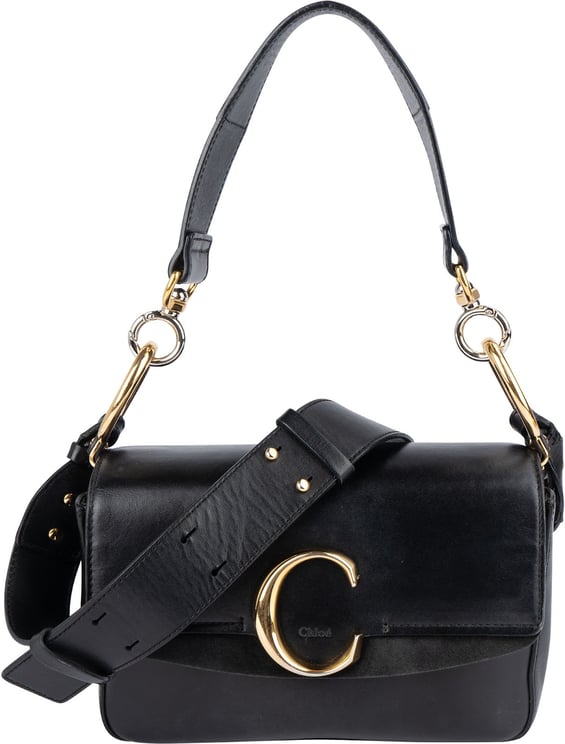 Chloé Chloé Black Leather C Shoulder Crossbody Bag