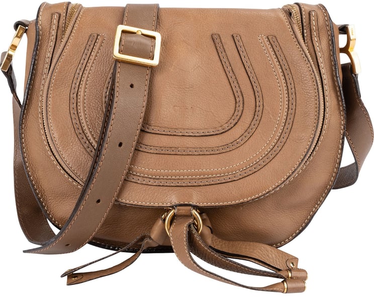 Chloé Chloé Grained Calfskin Marcie Saddle Crossbody Bag