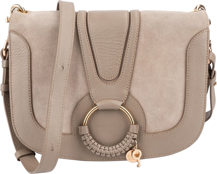 Chloé See by Chloé Leather and Suede Hana Saddle Crossbody Bag