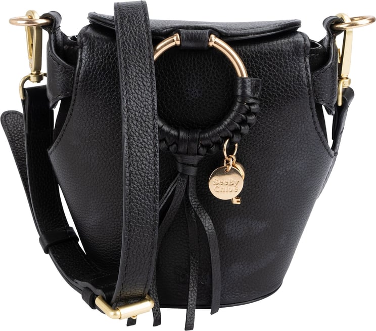 Chloé See by Chloé Grained Leather Joan Mini Bucket Crossbody Bag