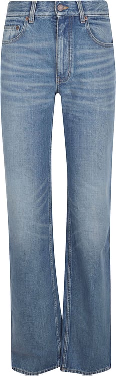 Chloé Medium-Wash Cotton Denim Straight-Leg Jeans