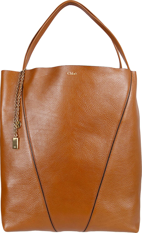 Chloé Granata Leather Tote Bag with Chain Charms