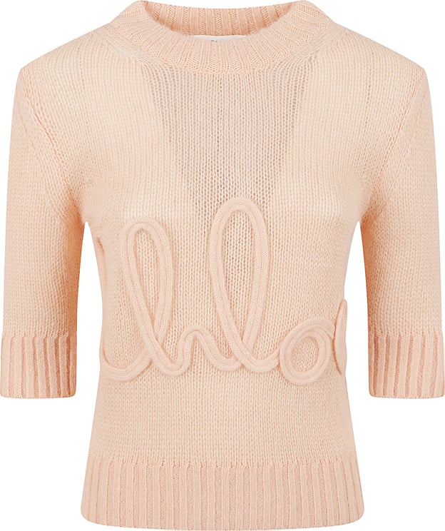 Chloé Crew-Neck Elbow-Sleeve Jumper In Alpaca Wool