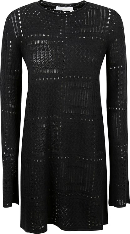 Chloé Refined Black Dress in Luxurious Wool-Cashmere-Silk Blend