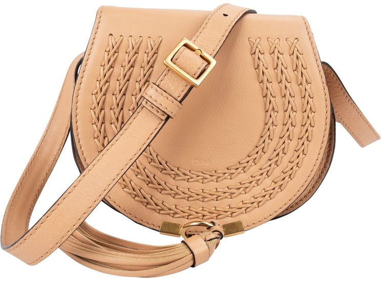 Chloé Chloé Grained Calfskin Marcie Small Saddle Crossbody Bag
