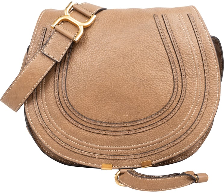 Chloé Chloé Grained Calfskin Marcie Saddle Crossbody Bag
