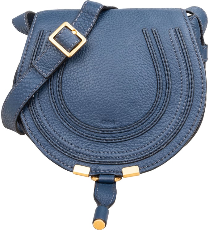 Chloé Chloé Grained Calfskin Marcie Small Saddle Crossbody Bag
