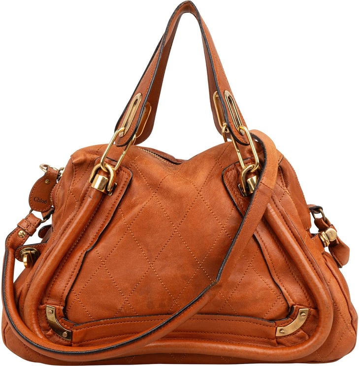 Chloé Chloé Stitching Leather Paraty Handbag