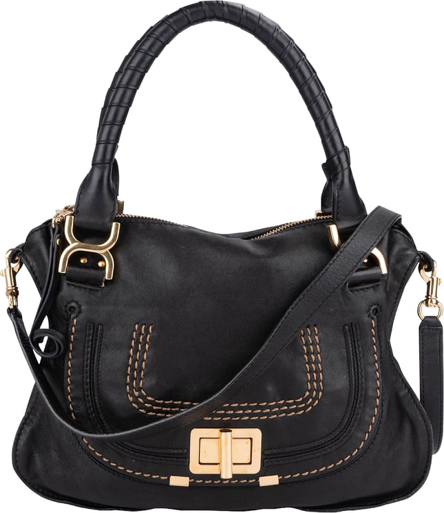 Chloé Chloé Black Leather Marcie Satchel Shoulder Bag