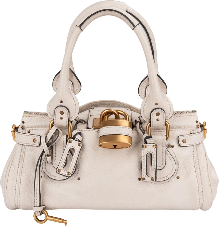 Chloé Chloé White Grained Leather Paddington Handbag