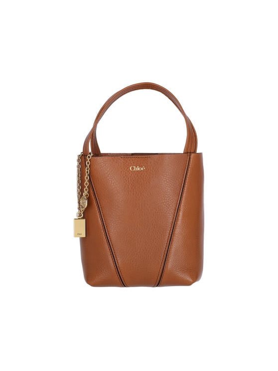 Chloé Brown Spin Small Leather Tote Bag