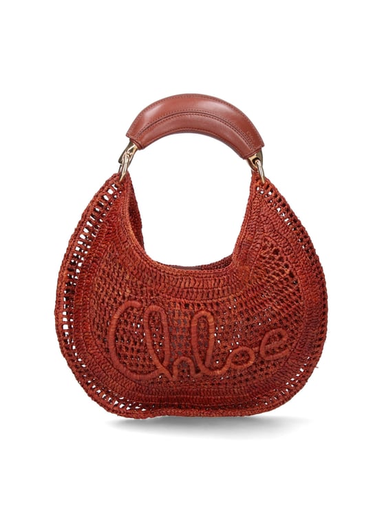 Chloé Brown Summer Banana Woven Rafia Bag