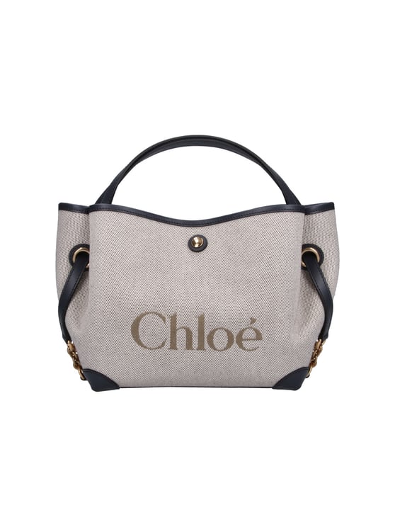 Chloé Structured Tote Bag with Textured Fabric