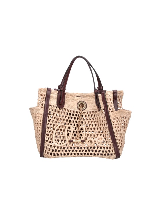 Chloé Open-weave Crochet Handbag with Leather Accents
