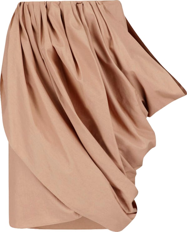 Chloé Pink Draped Midi Popeline Skirt
