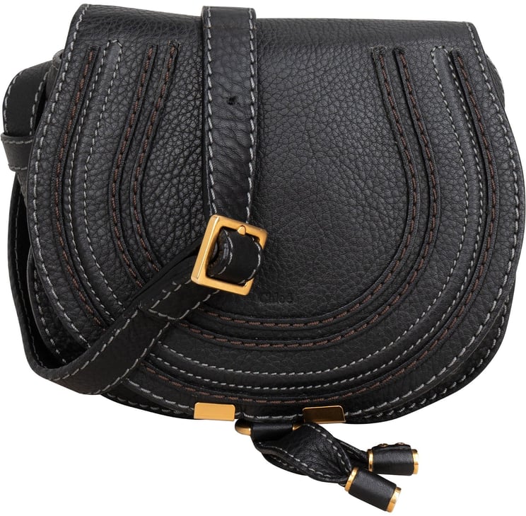 Chloé Chloé Grained Calfskin Small Marcie Saddle Crossbody Bag