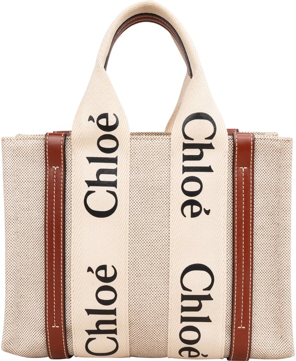 Chloé Chloé Canvas Small Woody Tote Handbag