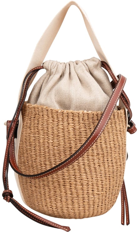 Chloé Chloé Small Woody Basket Raffia Crossbody Handbag
