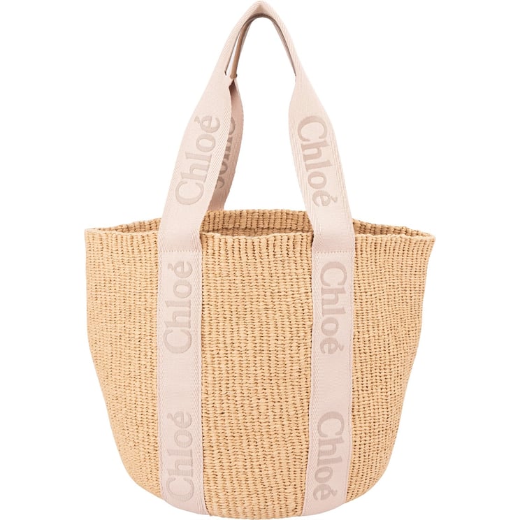 Chloé Chloé Raffia Woody Medium Basket Shoulder Bag