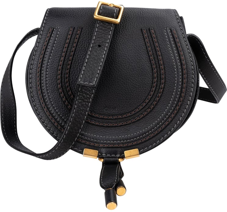 Chloé Chloé Grained Calfskin Marcie Mini Saddle Crossbody Bag