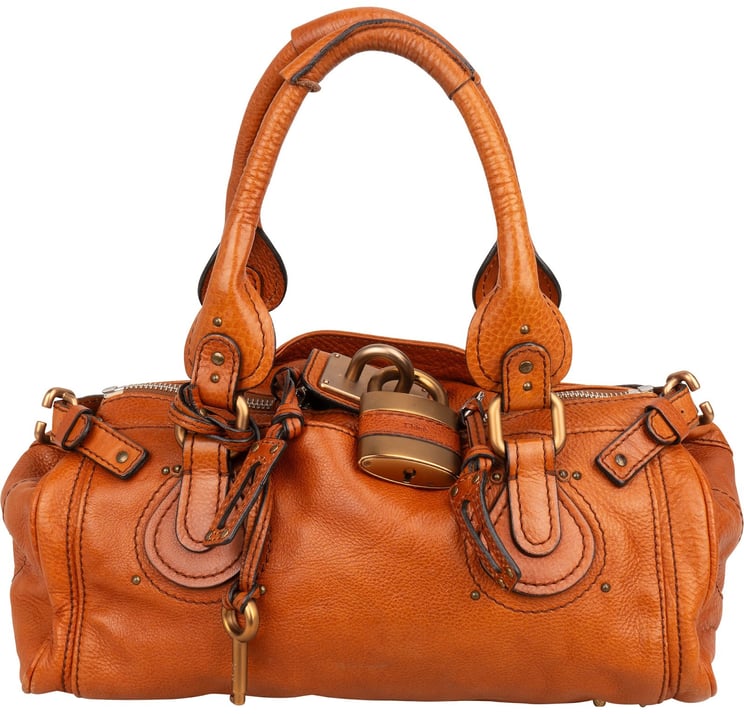 Chloé Chloé Cognac Grained Leather Paddington Satchel Handbag
