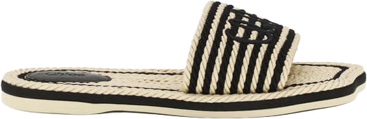 Chloé Black Twisted Cotton Rope Sandals