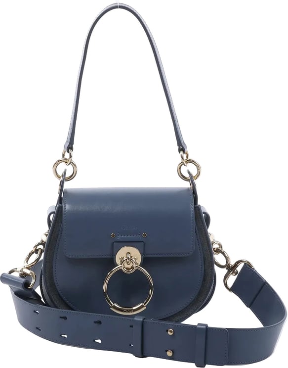 Chloé Chloe Tess Small Leather 2Way Shoulder Bag in Blue