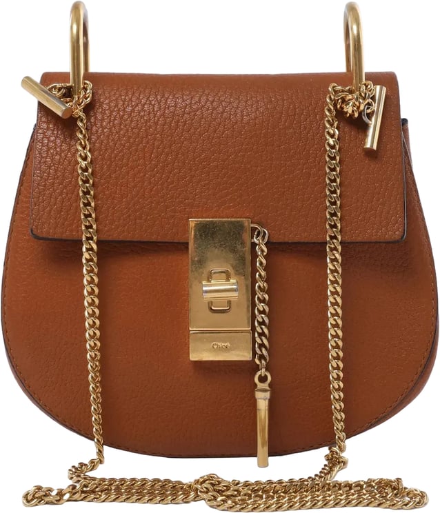 Chloé Chloe Drew Leather Chain Crossbody Bag in Brown
