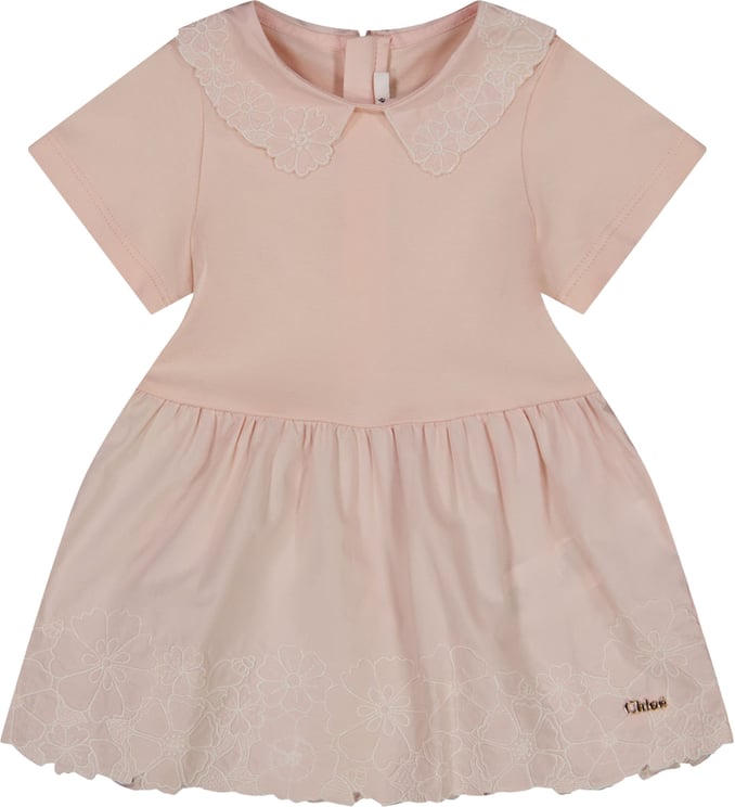Chloé Chloe Baby Meisjes Jurk In Licht Roze