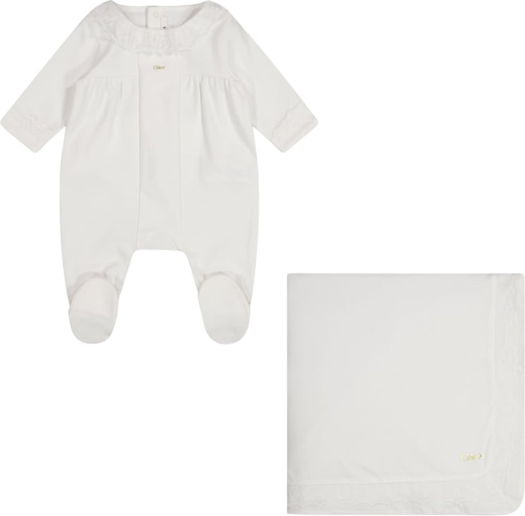 Chloé Chloe Baby Meisjes Setje In Wit