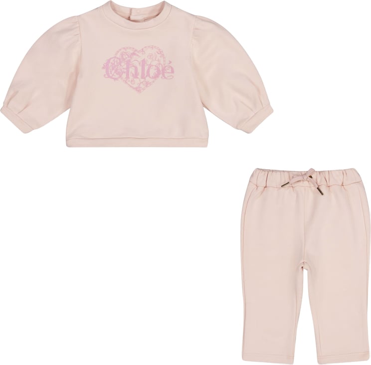 Chloé Chloe Baby Meisjes Joggingpak In Licht Roze