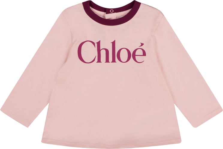 Chloé Chloe Baby Meisjes T-Shirt In Licht Roze