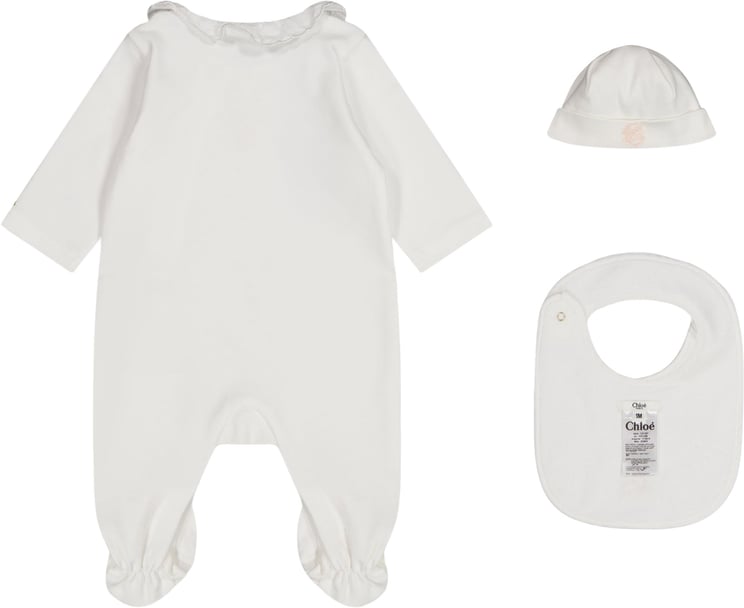 Chloé Chloe Baby Meisjes Boxpakje In Wit