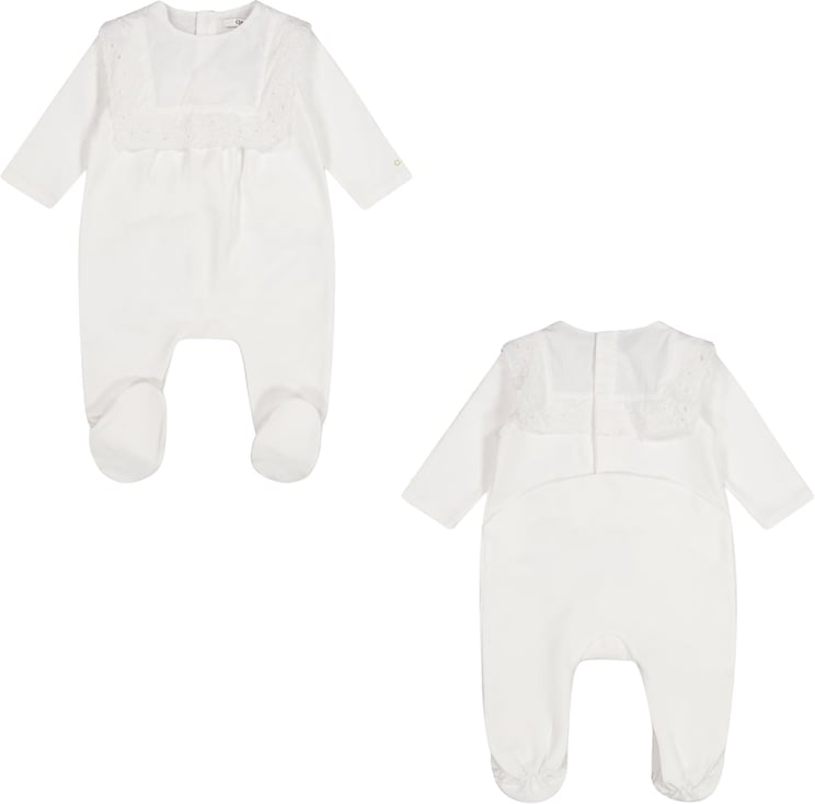 Chloé Chloe Baby Meisjes Boxpakje In Wit