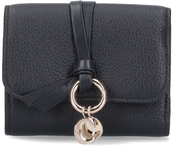 Chloé Black Alphabet Textured Leather Wallet