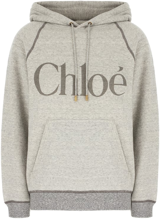 Chloé Chloe Melange grey cotton blend sweatshirt