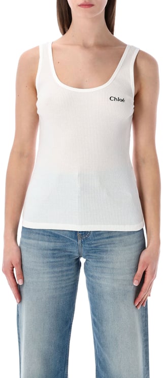 Chloé Chloé fitted logo jersey tank top