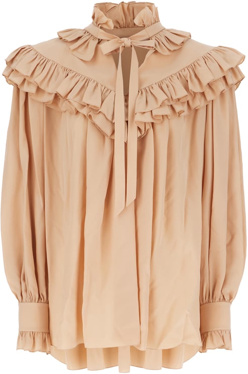 Chloé Chloe Skin pink silk blouse
