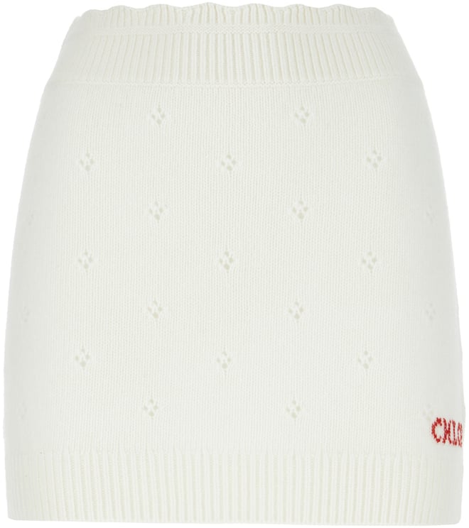 Chloé Chloe Ivory wool blend skirt