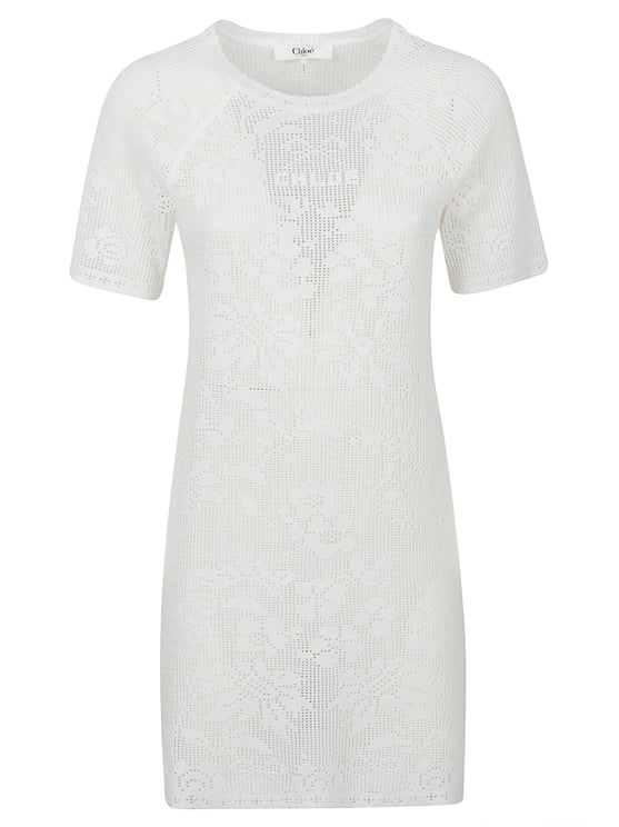 Chloé Multicolor Cotton Pointed Mini Dress