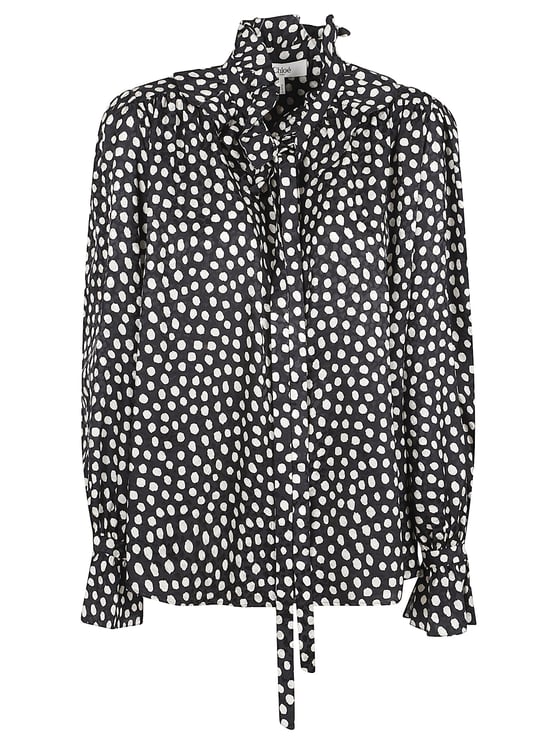 Chloé Silk Jacquard Blouse with Ruffles