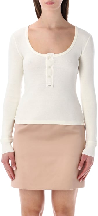 Chloé Chloé scoop-neck organic cotton Henley